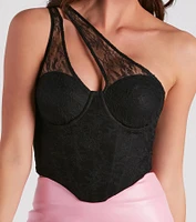 Lace Moment One-Shoulder Bustier