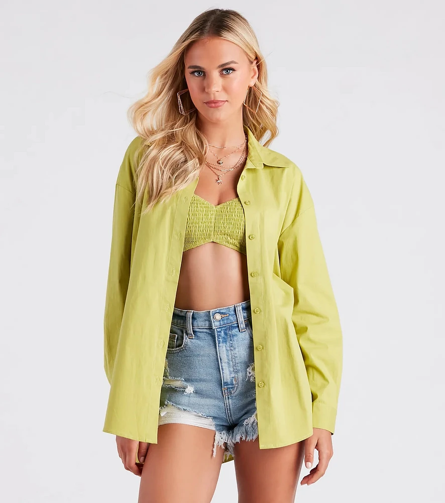 Beachside Beauty Button-Down Top