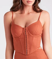 Flirtatious Style Linen Corset Top