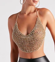 Party Calls For Rhinestone Chainmail Top