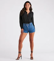 Chic Bliss Long Sleeve Button Up Top