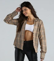 Days Plaid Button Down Shirt Top