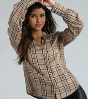 Days Plaid Button Down Shirt Top