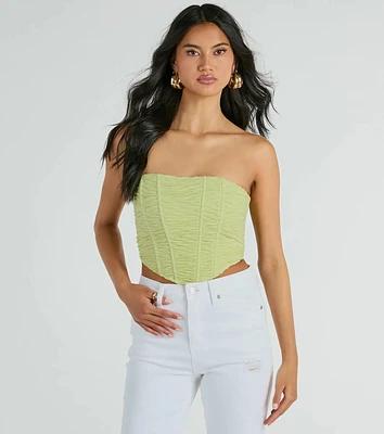 The Spotlight Strapless Ruched Corset Top