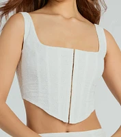 Effortless Charm Lace Up Eyelet Corset Top