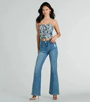 Jungle Cutie Strapless Lace-Up Corset Top