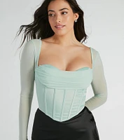 Sultry Swoon Satin Mesh Corset