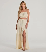 Romance For Two Sleeveless Crop Top
