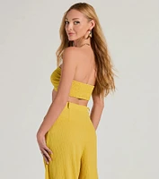 Endless Vacay Strapless Tube Crop Top