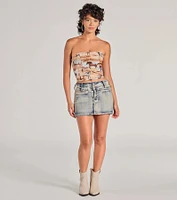 Western Chic Horse Tapestry Corset Top