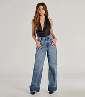 Feelin' Sleek Satin Halter Cowl Neck Top