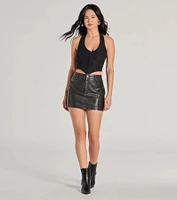 Edgy Chic Cropped Corset Halter Top