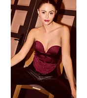 All That Glam Rhinestone Satin Cropped Corset