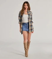 Casual Staple Plaid Flannel Top