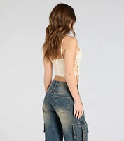 Swoon-Worthy Babe Lace-Up Corset Top
