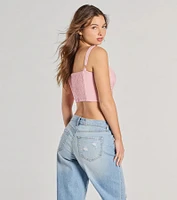 Delicately Femme Lace Trim Corset Top