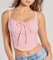 Delicately Femme Lace Trim Corset Top