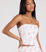 Call Me Cutie Lace-Up Floral Eyelet Corset Top