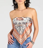 Sun Soaked Cutie Satin Scarf Top