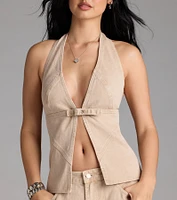 Fresh Vibes Denim Halter Top