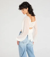 Favorite Babe Tie-Back Polka Dot Crop Top