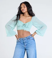 Favorite Babe Tie-Back Polka Dot Crop Top
