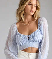 Favorite Babe Tie-Back Polka Dot Crop Top
