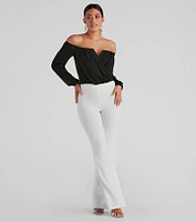 Sophisticated Chiffon Strapless Top