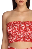 On Vacay Floral Smocked Tube Top