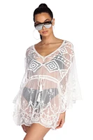 Beach Ready Embroidered Mesh Cover Up