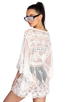 Beach Ready Embroidered Mesh Cover Up