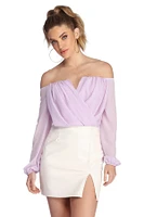 Sophisticated Chiffon Strapless Top