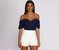 Chiffon And On Crop Top