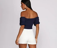 Chiffon And On Crop Top