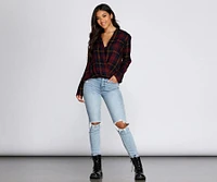 She's Outdoorsy Plaid Top