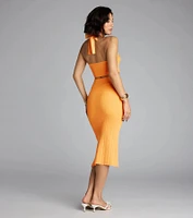 Sunkissed and Snatched Halter Midi Dress