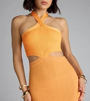 Sunkissed and Snatched Halter Midi Dress