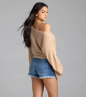 Cute Crochet Long Sleeve Sweater