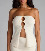 Bohemian Babe Knit Cutout Tube Top