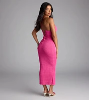 Time To Vacay Halter Lace-Up Maxi Dress