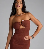 Effortless Influence Strapless Bodycon Midi Dress