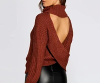 Open Back Turtleneck Sweater