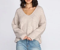 Oversized V Neck Pullover Sweater
