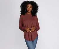 Cozy Vibes Lattice Tunic