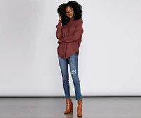 Cozy Vibes Lattice Tunic