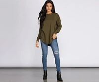 Cozy Vibes Lattice Tunic