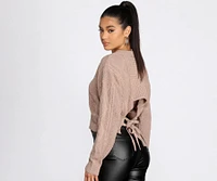 Tie Back Cropped Sweater