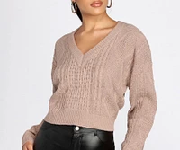 Tie Back Cropped Sweater