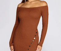 Stylishly Snapped Sweater Dress