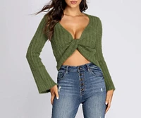 Fashionably Fuzzy Cropped Sweater